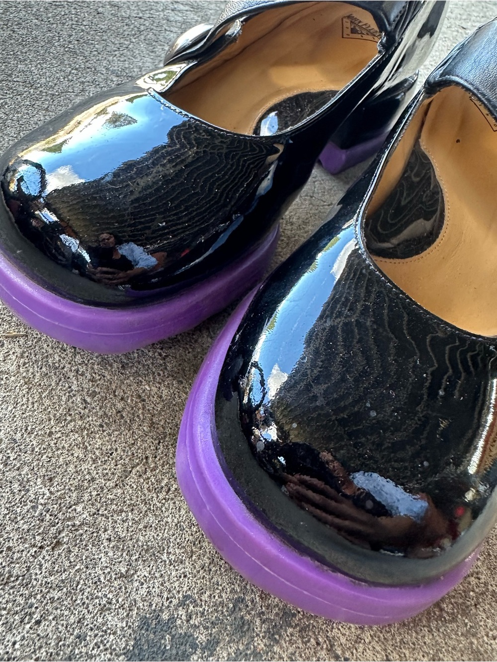 John Fluevog Trina Black Patent Leather Mary Jane Shoes - Picture 3 of 9
